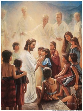  enfant - Jésus bénit les Néphites enfants Religieuse Christianisme